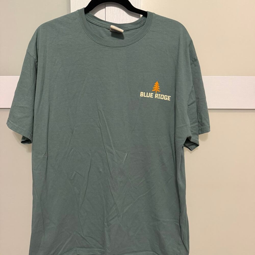 NWOT ComfortWash Blue Ridge Georgia Graphic T-Shirt Large Sage Green Tee